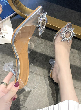 Luxury Sandals Women Pumps Transparent PVC High Heels Shoes