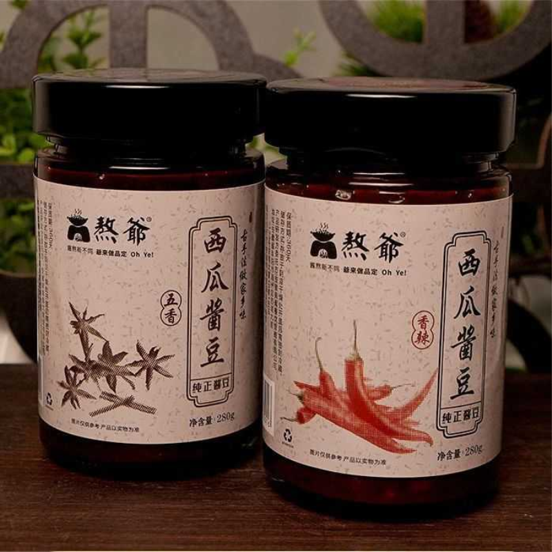 安徽阜阳特产西瓜酱豆农家酱豆子五香香辣黄豆酱拌饭拌面酱下饭菜