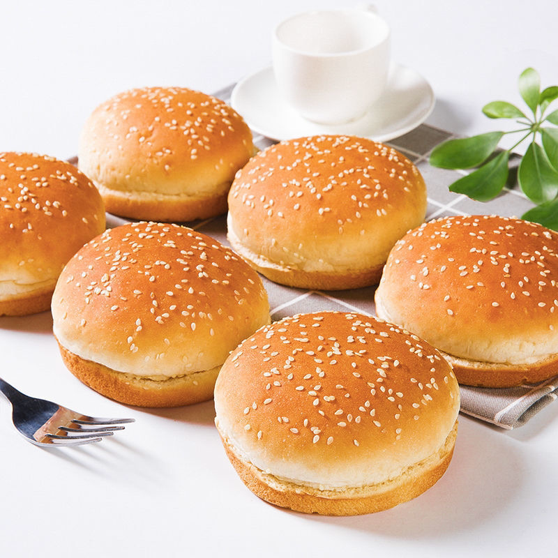 【新鲜现做】汉堡面包胚华莱士商用汉堡胚即食早餐切片软面包批发