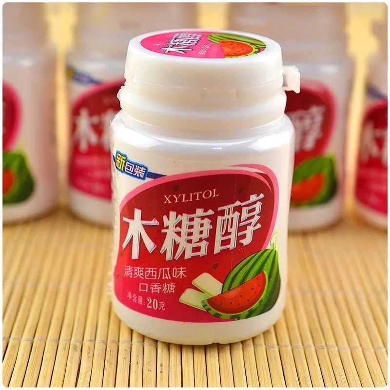 万和达木糖醇口香糖20g*6瓶装西瓜味柠檬味泡泡糖草莓味网红糖果
