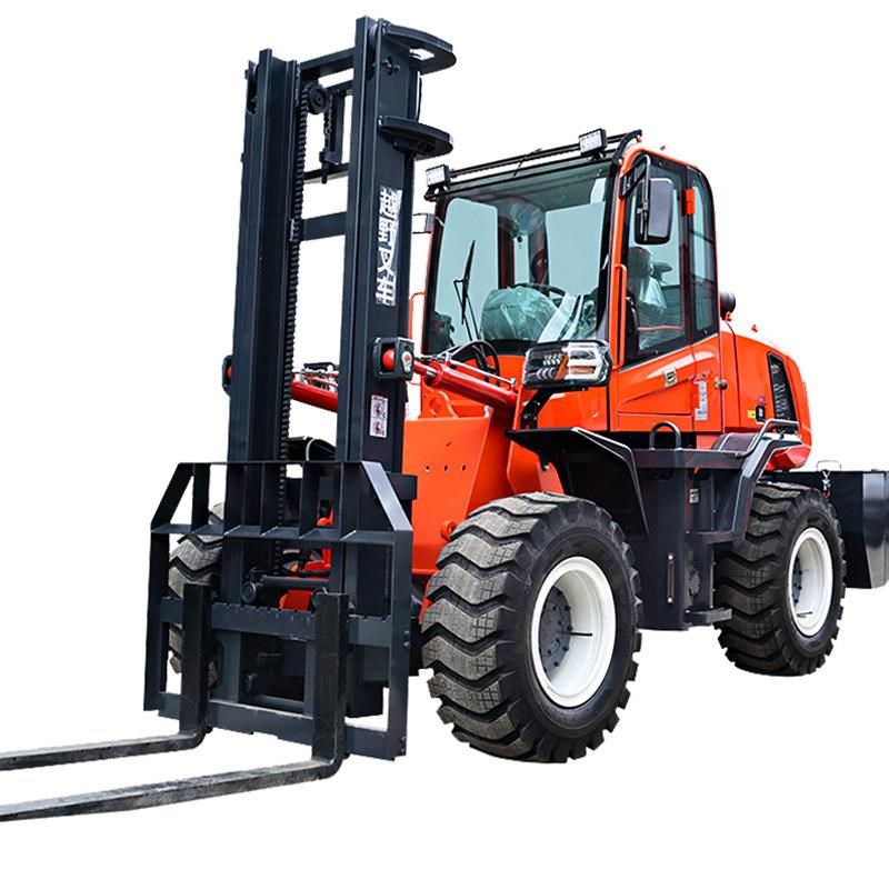 越野叉车四驱3.5吨5吨6吨10四轮叉车吊车一体机内燃柴油3吨搬运车