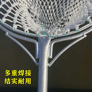 铁把一体抄网实心加厚网圈超硬杆不伤鱼鳞网兜捞大鱼水产市场养殖