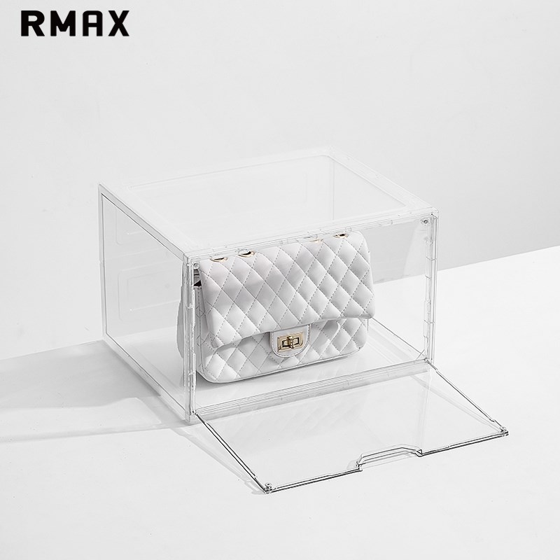 热销RMAX亚克力全透明包包收纳盒手袋防尘展示柜子家用落地大容量