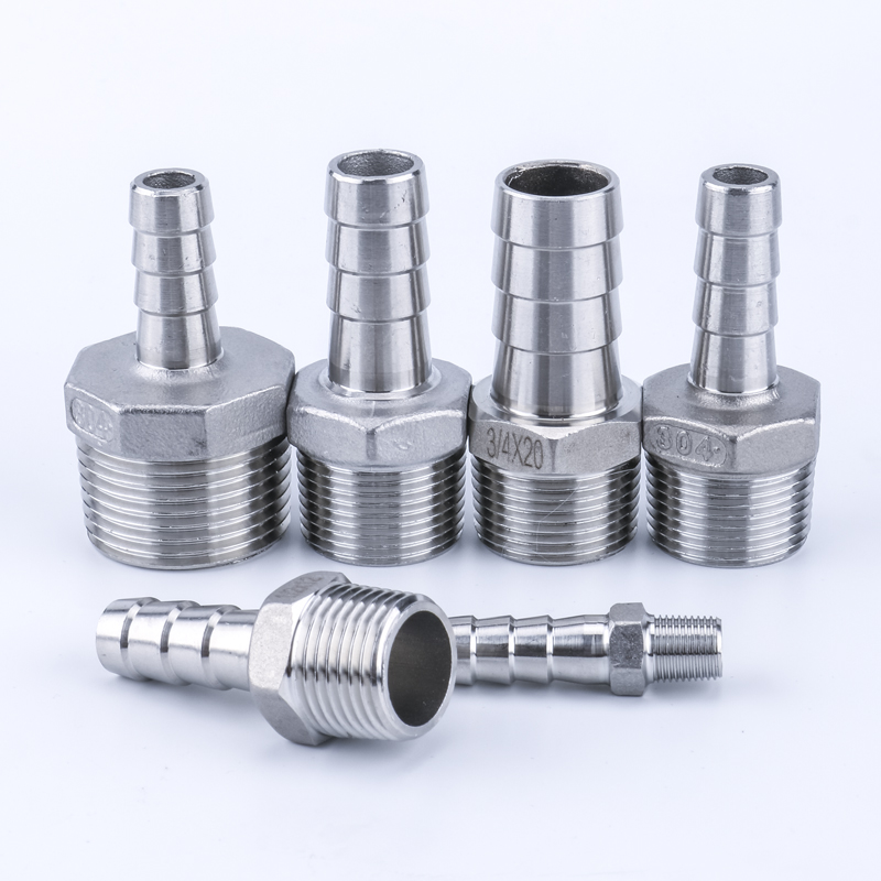 热销君源达304不锈钢宝塔接头2/3/4/6分1寸外丝宝塔头软管水管转