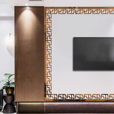 热销新中式吊顶装饰条天花板边框条亚克力镜面墙贴3d立体复古镂空