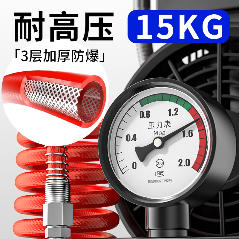 热销PU夹纱弹簧气管软管气动高压伸缩螺旋管空压机气泵加厚防爆充