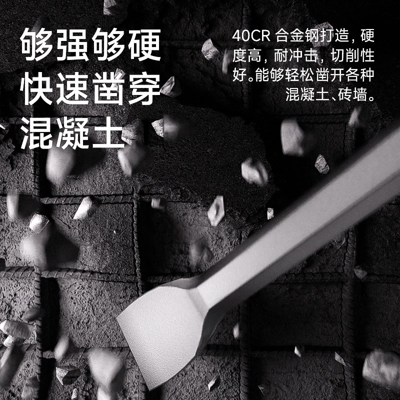 热销电镐凿子铲头混凝土开槽电锺钻头方柄圆柄五坑扁凿超硬电锤冲