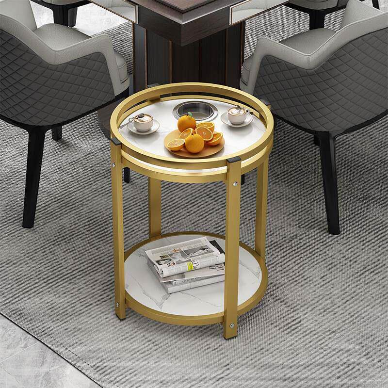 棋盘室茶几麻将机茶几双层棋牌室烟缸茶水架家用麻将桌边几茶水桌