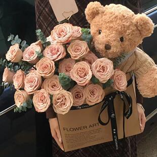 成都同城鲜花速递红玫瑰花束抱抱桶双流华阳温江花店生日送花订花