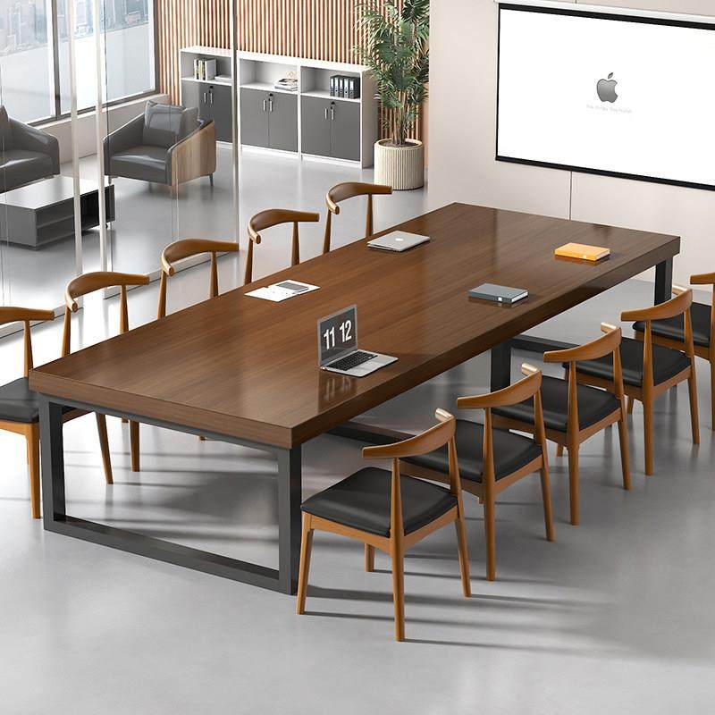实木会议桌洽谈桌简约长条桌培训桌工作台电脑桌大办公桌子会议台