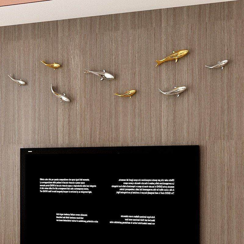 北欧创意立体墙上墙面装饰品客厅电视背景墙沙发挂件壁饰鱼免打孔,家居饰品,壁饰,淘宝优惠券,粉丝福利购,淘宝优惠卷