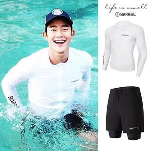barrel浮潜服泳衣修身男士泳衣上衣长袖防晒潜水服套装水母冲浪服