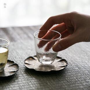 陶瓷鎏金杯托杯垫茶杯垫茶道茶席配件家用单个隔热垫品茗杯垫 日式