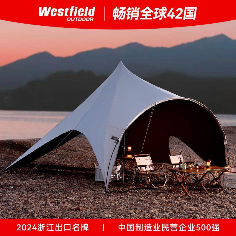 我飞云巅黑胶天幕帐篷户外可携式露营穹顶蝶形大号防晒防雨遮阳棚