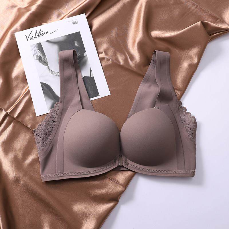 爆肝推荐！小胸聚拢显大不空杯不勒前扣无钢圈红色本命年内衣文胸