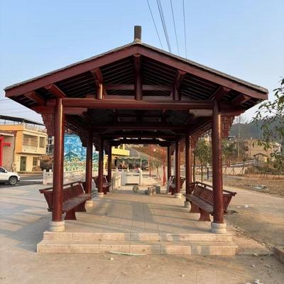 长廊亭庭院防腐木休闲户外古建筑廊道彷古廊道景观实木文化别墅