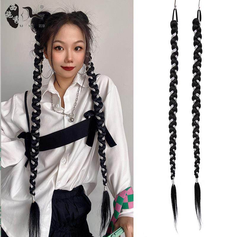 甜酷女孩儿苗疆辫子长款麻花辫三股辫马尾假发古风大辫子造型拍照,美发护发/假发,马尾,淘宝优惠券,粉丝福利购,淘宝优惠卷