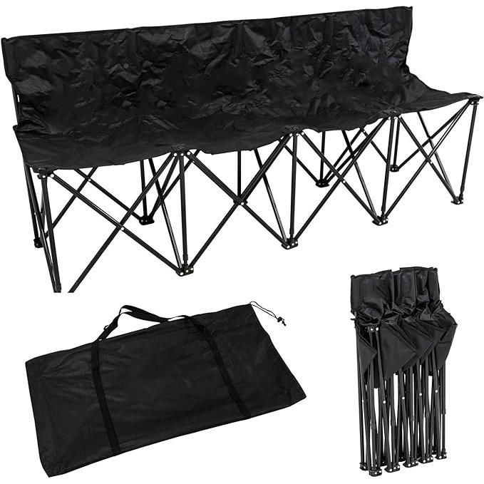 户外多椅人折椅牛津布钢管叠固APC120定联排六人靠背椅露三营人椅