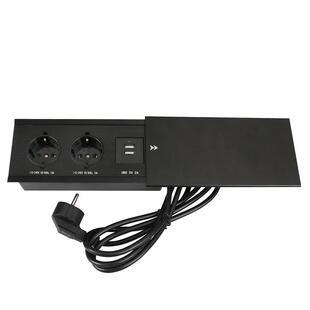 热销产品免规接焊滑盖欧式双u式sb插座充厂70737电欧插座带1.8米