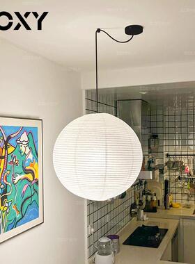 oxy设计师ns氛围日式野勇KGZ纸艺吊灯中z古圆球侘寂可i移位口客厅