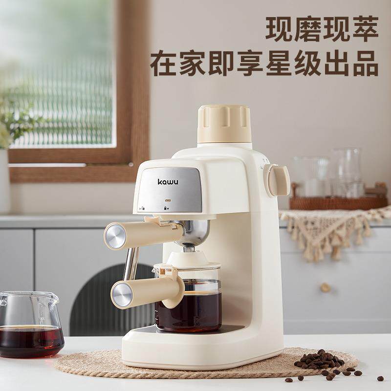 屋式咖13391啡机蒸汽打奶泡机意半动萃取卡浓缩咖啡机小型家自用