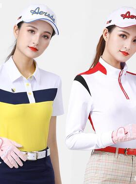 高尔夫装女T恤短服袖韩版女装长袖GOL球衣服GPN女士速F干国上衣夏