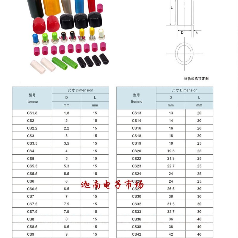 热销端末护套 绝缘PVC软套管 橡胶螺纹保护套末端气缸防尘帽