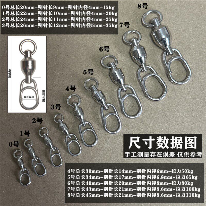 热销路亚轴承别针八字环连接器不锈钢高速转环船钓大物快扣海钓铁