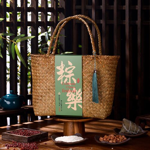 热销端午节粽子礼盒包装咸鸭蛋外包装空盒子藤编高端礼盒新款创意