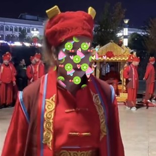 新品中式婚礼抬花轿轿夫服装闯王花轿同款轿服演出服胡蝶花轿锣鼓