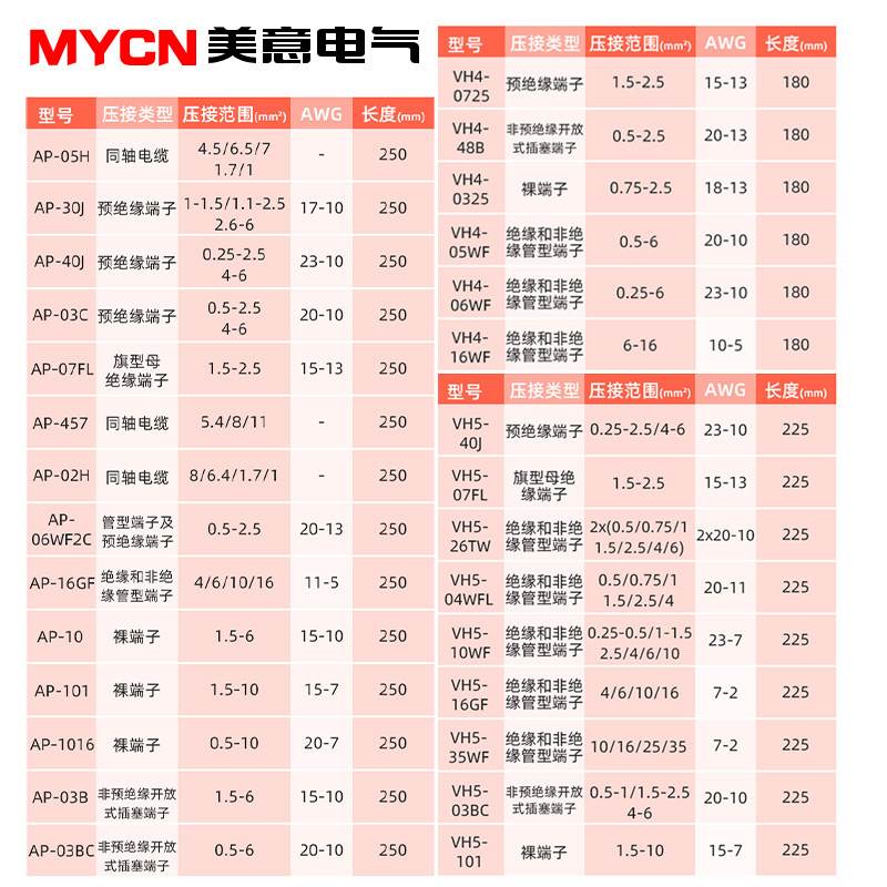 AP省力压线钳冷压端子压接电线手动工具线鼻子管型针型裸线耳插簧