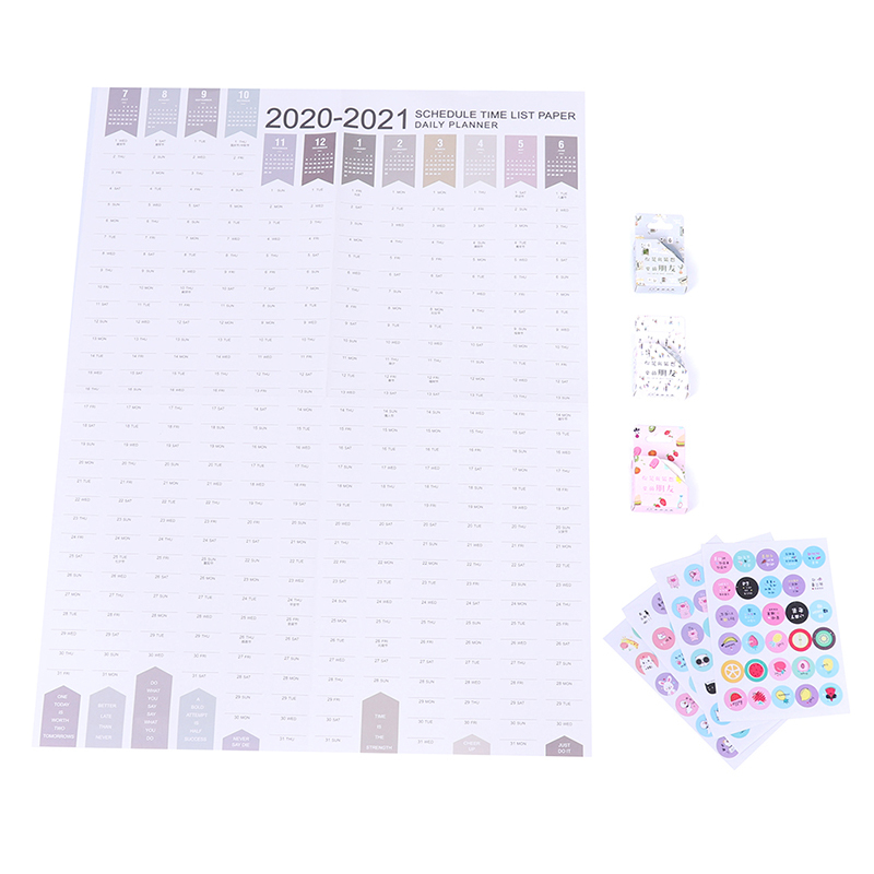 2021 Block Year Planner Daily Plan Paper Wall Calendar for O