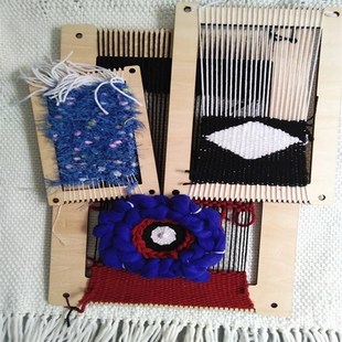 幼儿园区域儿童织布机简易挂毯编织器创意diy手工穿编缝制刺绣框