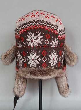 Winter Bomber Hat Women Russian Faux Fur Trapper Hat Men