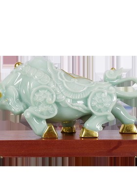 运势如虹牛摆件招财牛镇宅客厅公司开业乔迁领导老板办公室装饰品