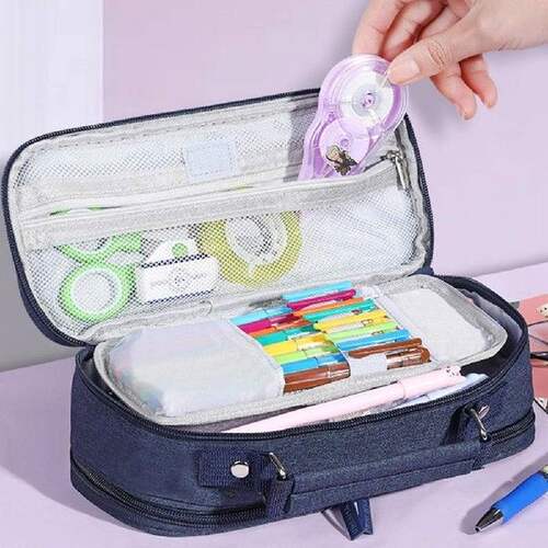 极速Pencil Case Large Capacity Wear Resistant Fold Canvas Pe
