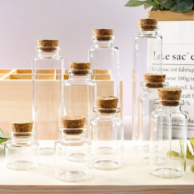 迷你漂流瓶装饰许愿瓶子透明挂饰幼儿园环创包邮10个木塞小玻璃瓶