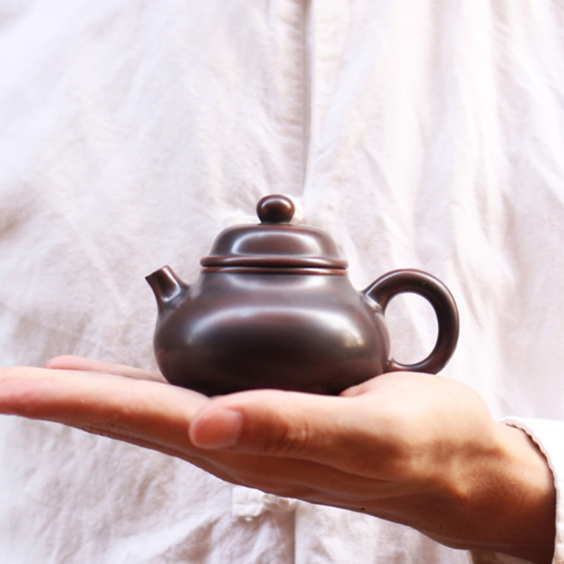 钦州坭兴陶容天壶梨形壶功夫茶具纯手工原矿紫泥茶壶