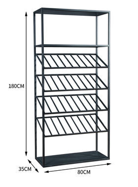 酒架饭厅创意装饰置物架饭店铁艺收纳展示柜酒吧落地酒柜多功能