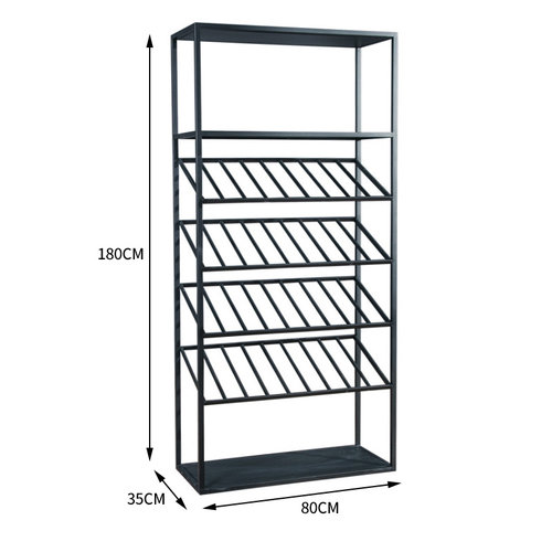 酒架饭厅创意装饰置物架饭店铁艺收纳展示柜酒吧落地酒柜多功能
