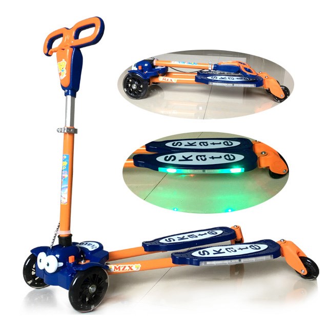 儿童蛙式滑板车剪刀车小孩3-4-5-6-12岁男孩女双脚分开脚踩双踏板