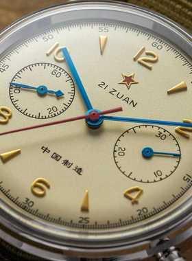 新品40mm Gooseneck Men 1963 Seagull Movement Chronograph Wat