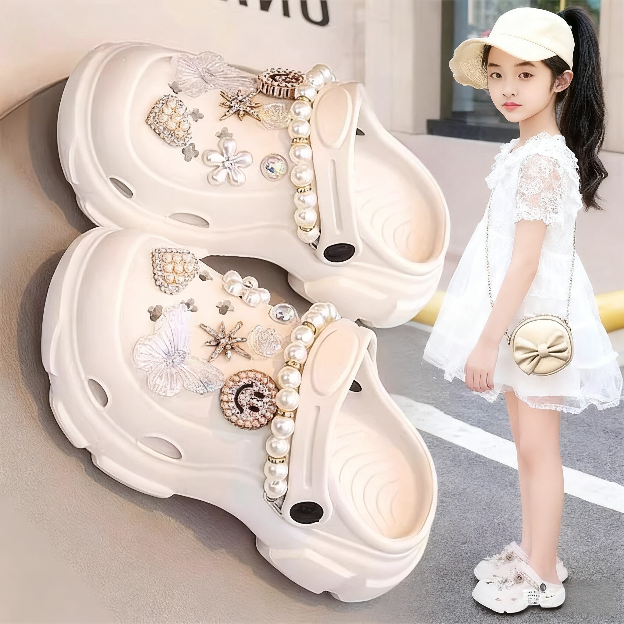 儿童洞洞鞋女孩外穿公主拖鞋2026新款夏季时尚女童沙滩凉拖鞋中大