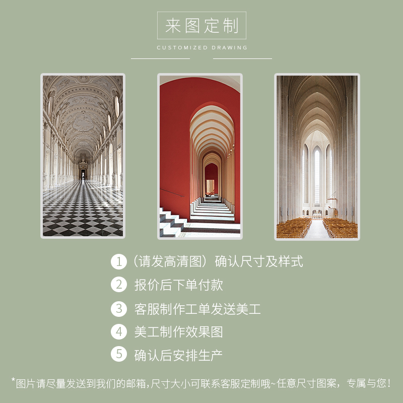 热销简约北欧装饰挂布背景布建筑风布艺墙面装饰挂画客厅玄关竖版图片