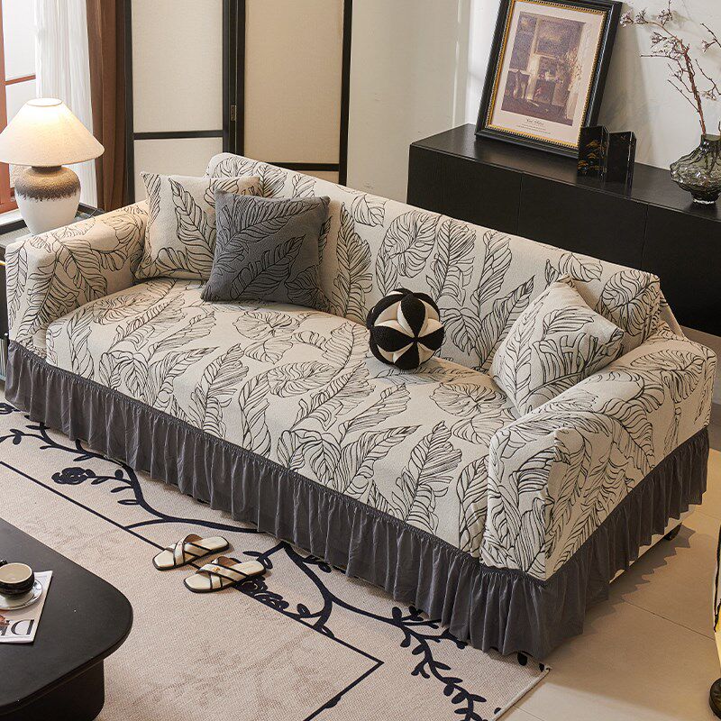 热销2025新款双人位四季通用三座一贵妃沙发套罩坐垫防滑全包直排