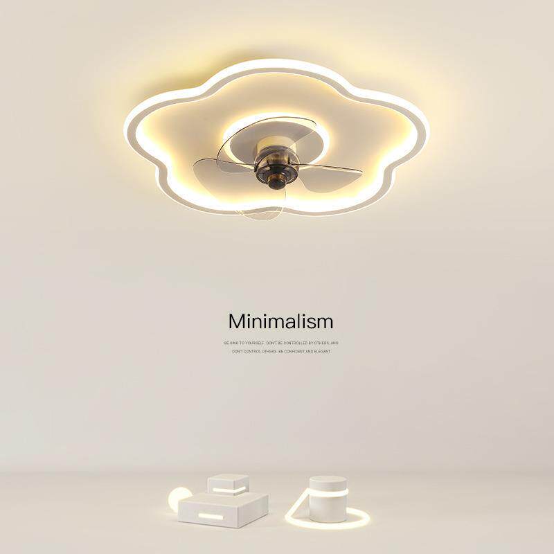 儿童房间风扇灯2025新款现代简约花形家用主卧室吸顶灯隐形吊扇灯