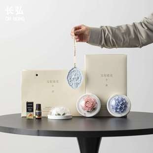 饰品礼物伴手礼 长弘陶瓷手工茉莉花工艺品摆件非遗手捏瓷花家居装