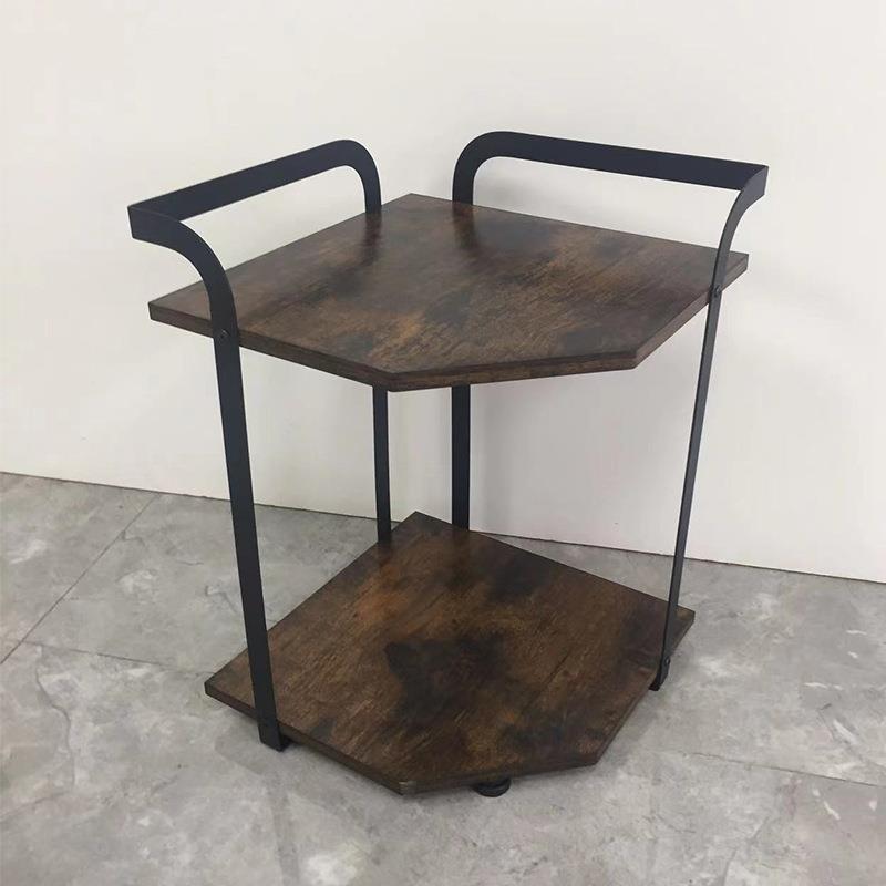 厨房置物架微波炉储物架新款木板双层新款架子落地桌面调料收纳架