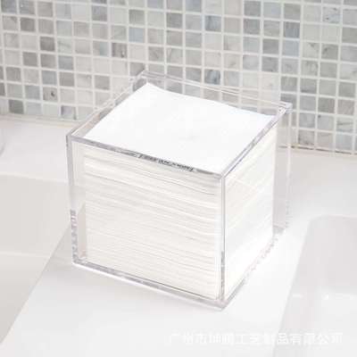 亚克力抽纸盒简约客厅餐厅酒店桌面餐巾纸收纳盒透明方形纸巾盒子