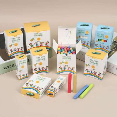 水溶性粉笔无尘儿童黑板报专用粉笔家用彩色鲜艳教师白色水性无粉